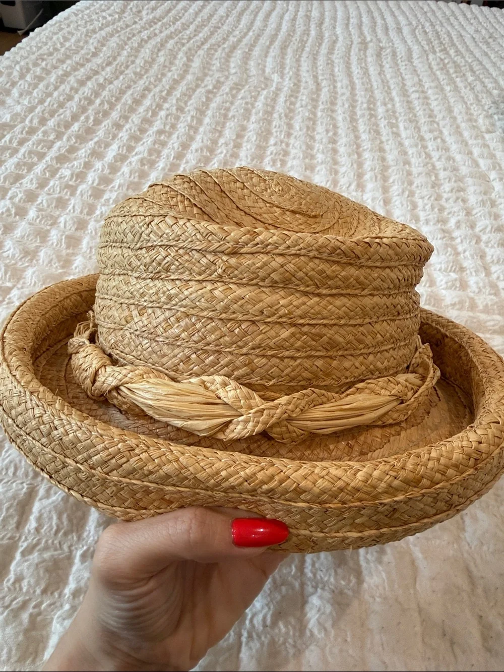 Liz Claiborne Braided Straw Sun Hat - Natural Tan